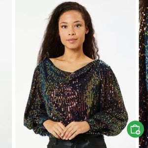 BNWT Zibi London Sequin Blouse